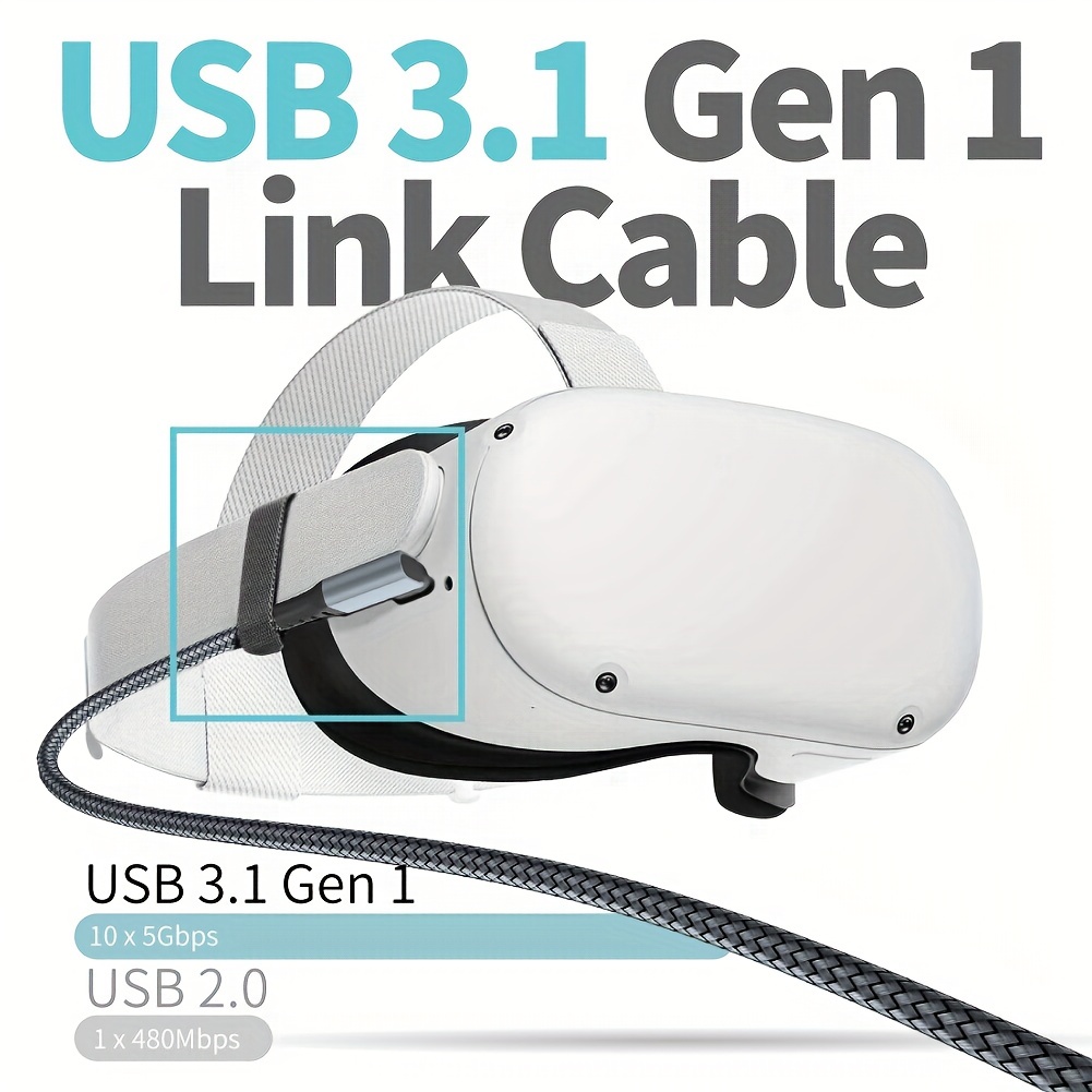 Vr Link Cable: 5gbps High Speed Transfer 3.1a Fast Charging - Temu