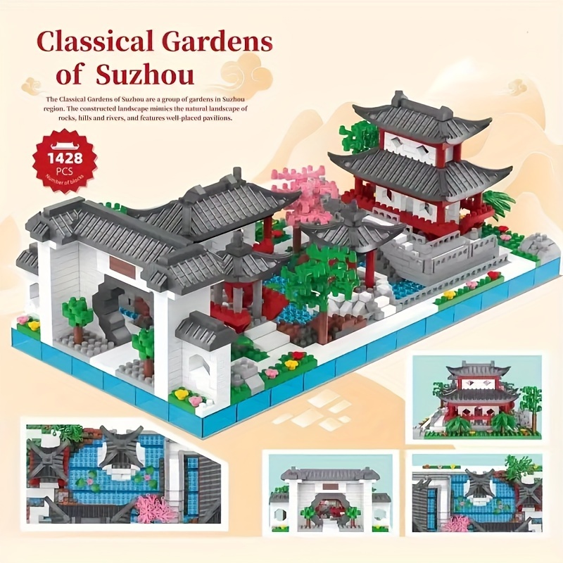 

1 Set, Suzhou Garden Series, Assembled Micro Particles, Giant Building Three-dimensional Puzzle, Diy Crafts, Scene Arrangement Decoration, Home Decoration, Building Decoration