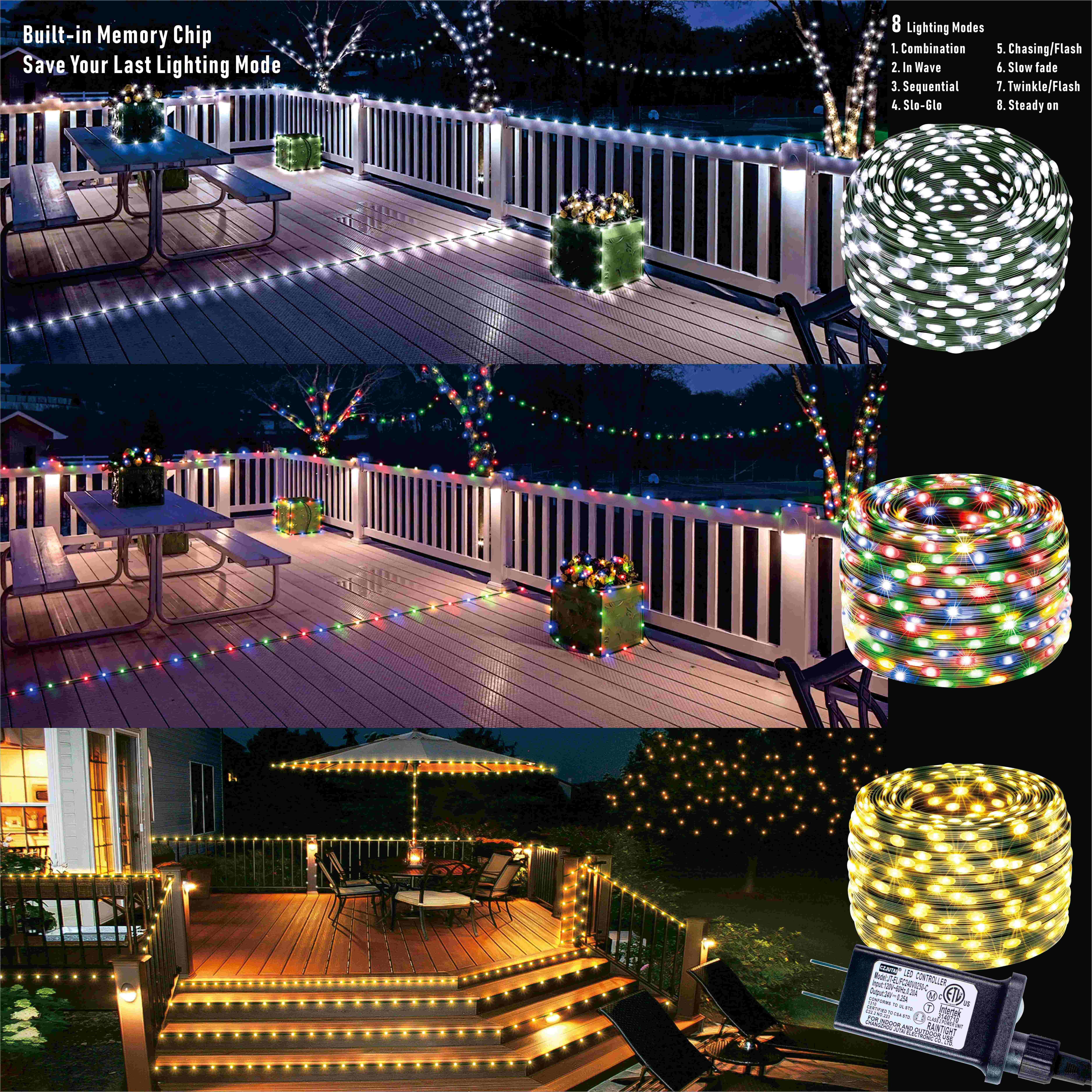 50m 240 Led Black Wire Led Fairy Lights Indoor Outdoor White Waterproof  Christmas Lights 8 Light Modes With Memory Function For Garden Christmas  Tree