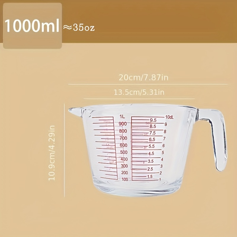 Measuring Cup With Scale, Large Capacity Thickened Food Grade High  Temperature Resistant Milk Tea Measuring Water Cup, Milk Tea Shop Supplies  - Temu