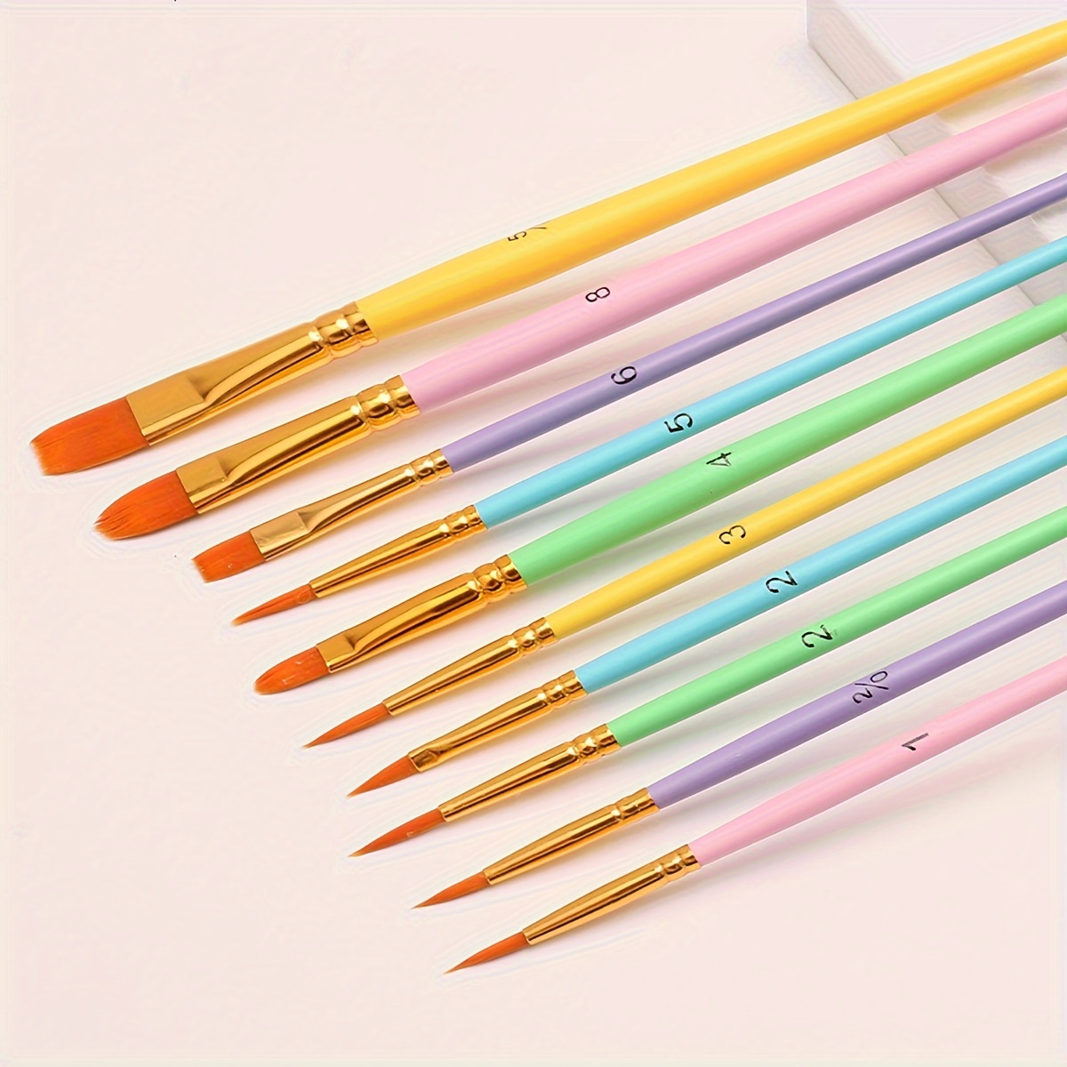 

10pcs/set Multi-colorful Watercolor Paint Brush Pen Set-nylon Hair, Wooden Handle-for Diy Oil, Acrylic Painting-art Supplies For Halloween, Christmas,thanksgiving Gift