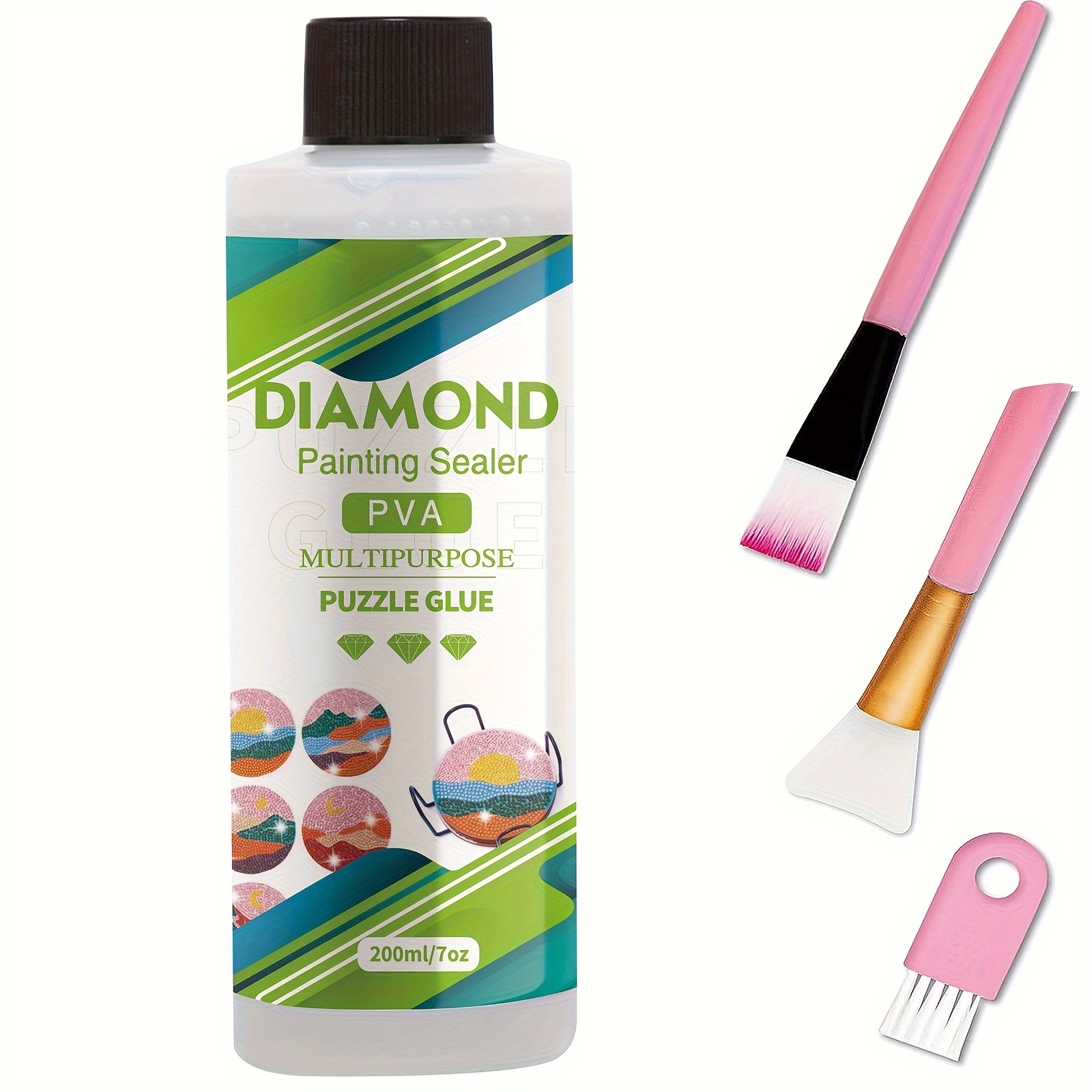 Diamond Painting Sealer Kits Upgrade Formula120/240 ML With Brushes,  Diamond Art Sealer Puzzle Glue Diamond Painting Accessories And  Tools,Diamond Pai