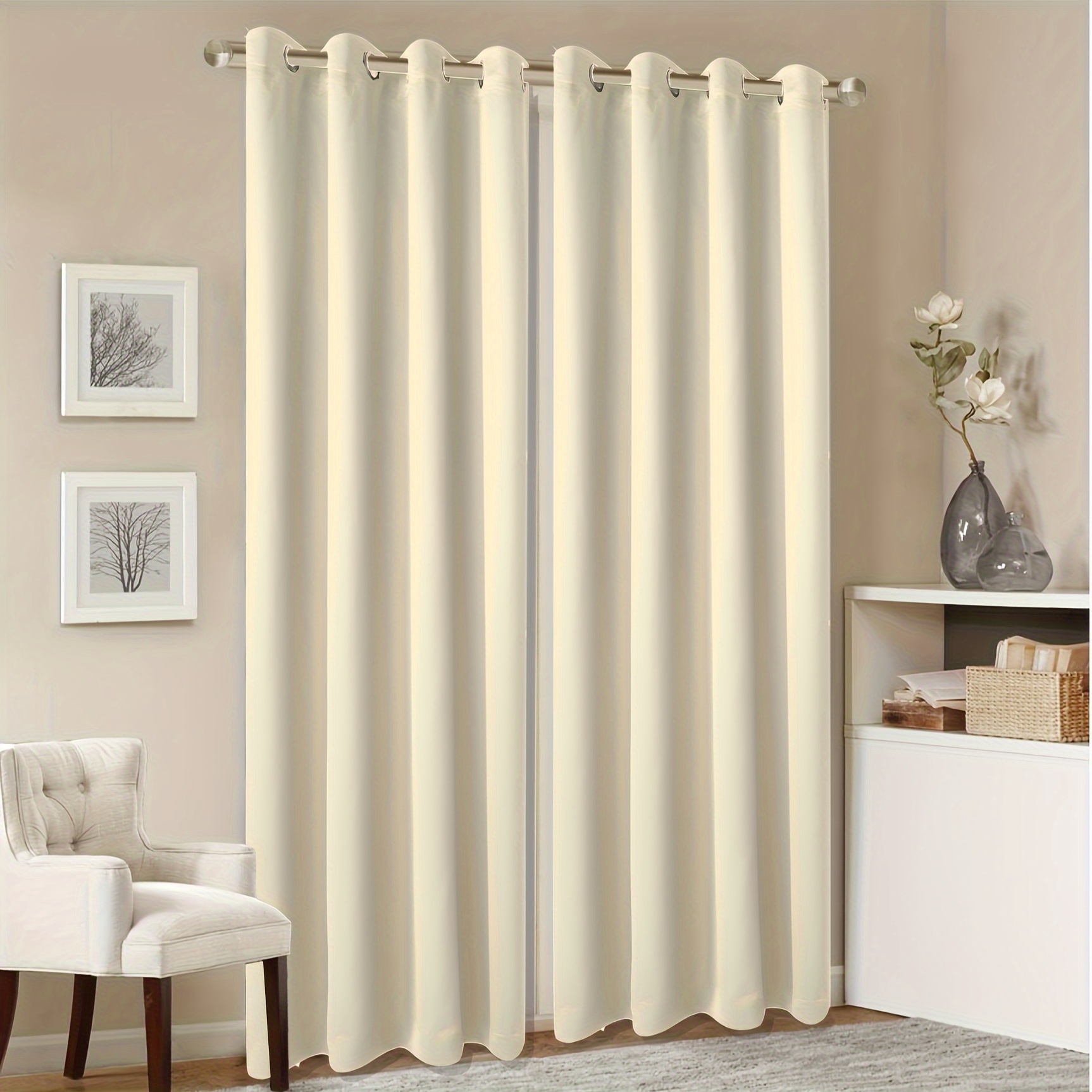 Cortinas opacas 100% de opacidad, con aislamiento térmico y ojales sólidos,  para tratamiento de ventana, cortinas opacas con ojales sólidos, para –  Yaxa Colombia