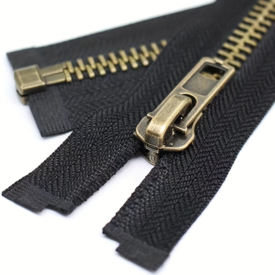 10 Separating Jacket Zipper 29 Inch Black Nickel Metal Zippers for
