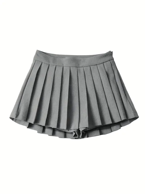 High Waisted Pleated Mini Skirt - Temu