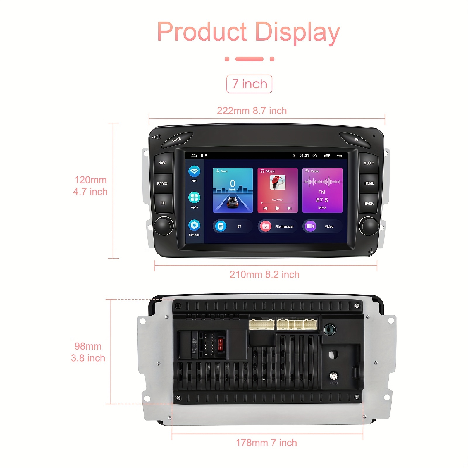 For Mercedes Benz W168 CLK W203 W209 Android12 Car Radio Stereo