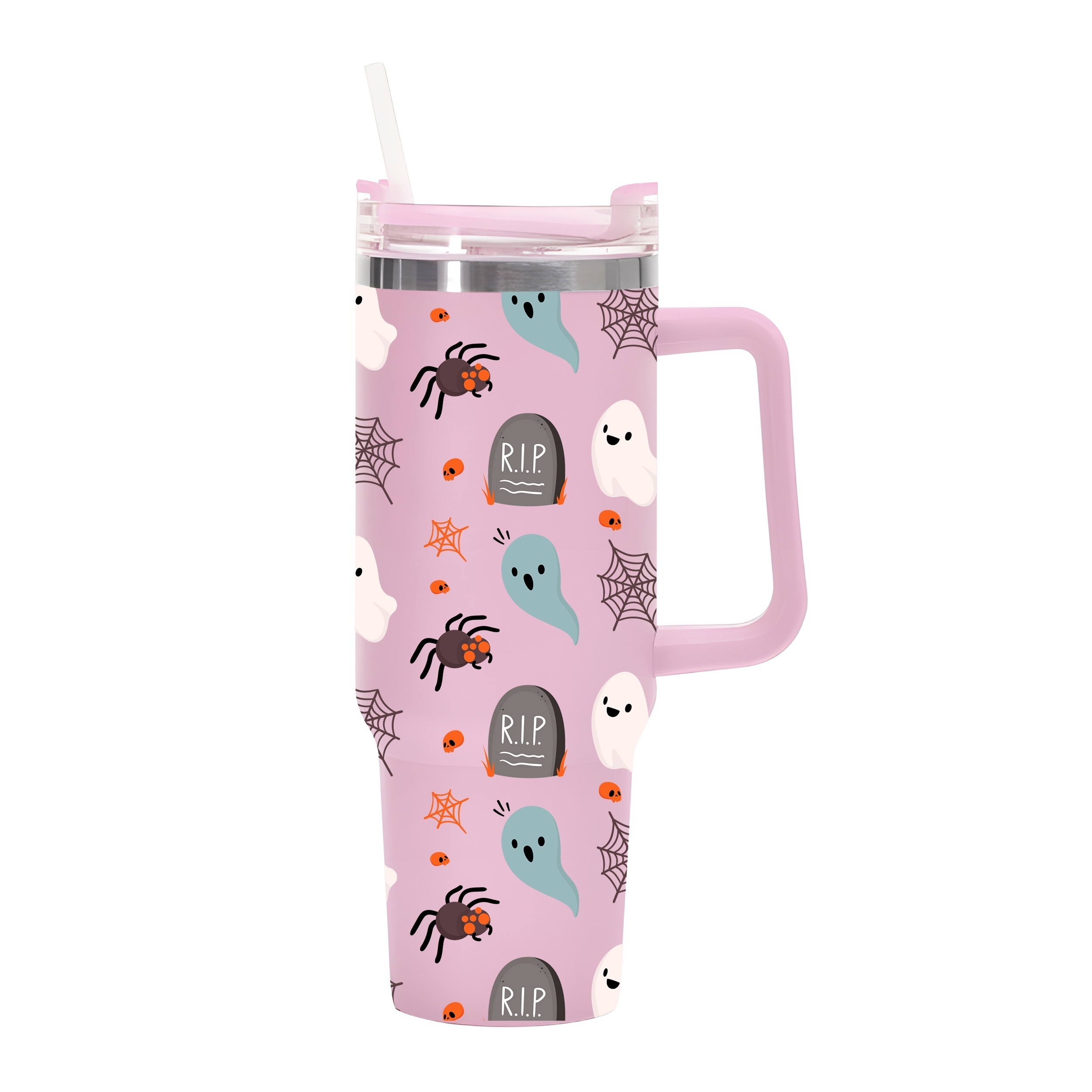 Halloween Kawaii Pumpkin Print Large Capacity Insulated Stainless