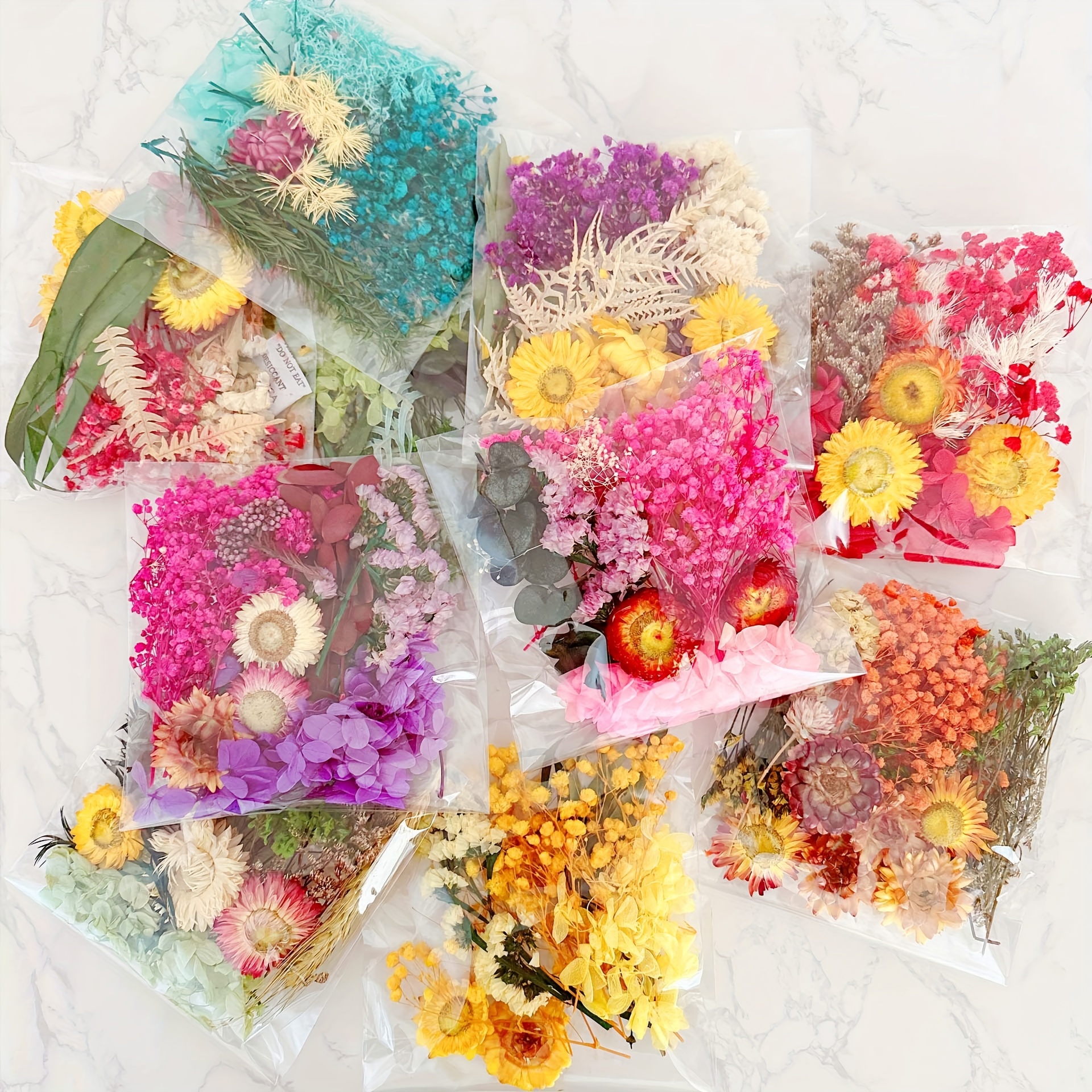 16 Bags Dried Flowers,100% Natural Dried Flowers Herbs Kit for Soap Making,  DIY Candle Making,Bath - Include Rose Petals,Lavender,Don't Forget