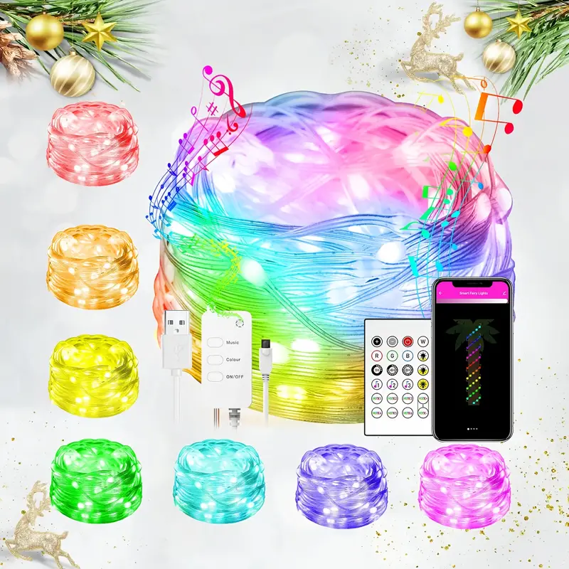 Dreamcolor Smart Fairy Lights Wifi 132leds Christmas String - Temu