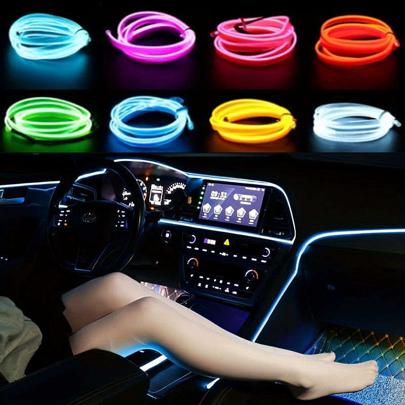 Lumière décorative de porte de lumière ambiante LED 4 en 1 de voiture ( lumière rose)