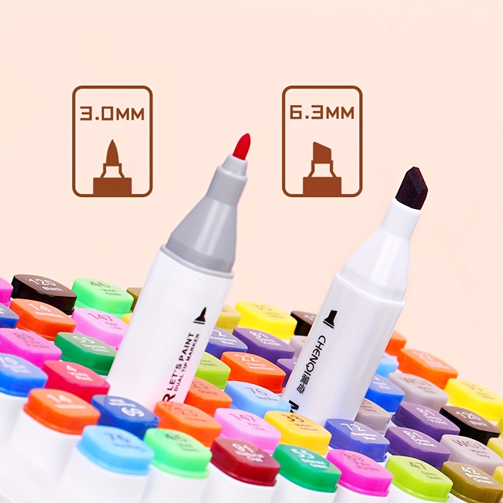 51 Colors Alcohol Brush Markers Dual Tip Artist Brush Chisel