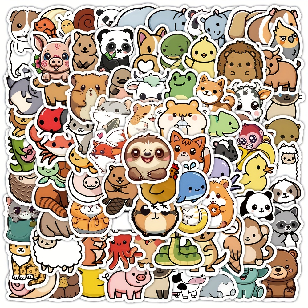 Animal Stickers for Kids, Cute Rainforest Zoo Animals Stickers for Water Bottle, Funny Waterproof Stickers School Teacher Rewards Party Supplies