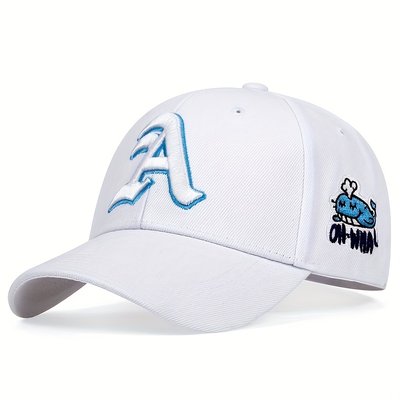 Gothic A Embroidery Baseball Cap Cartoon Dolphin Casual Sports Hat