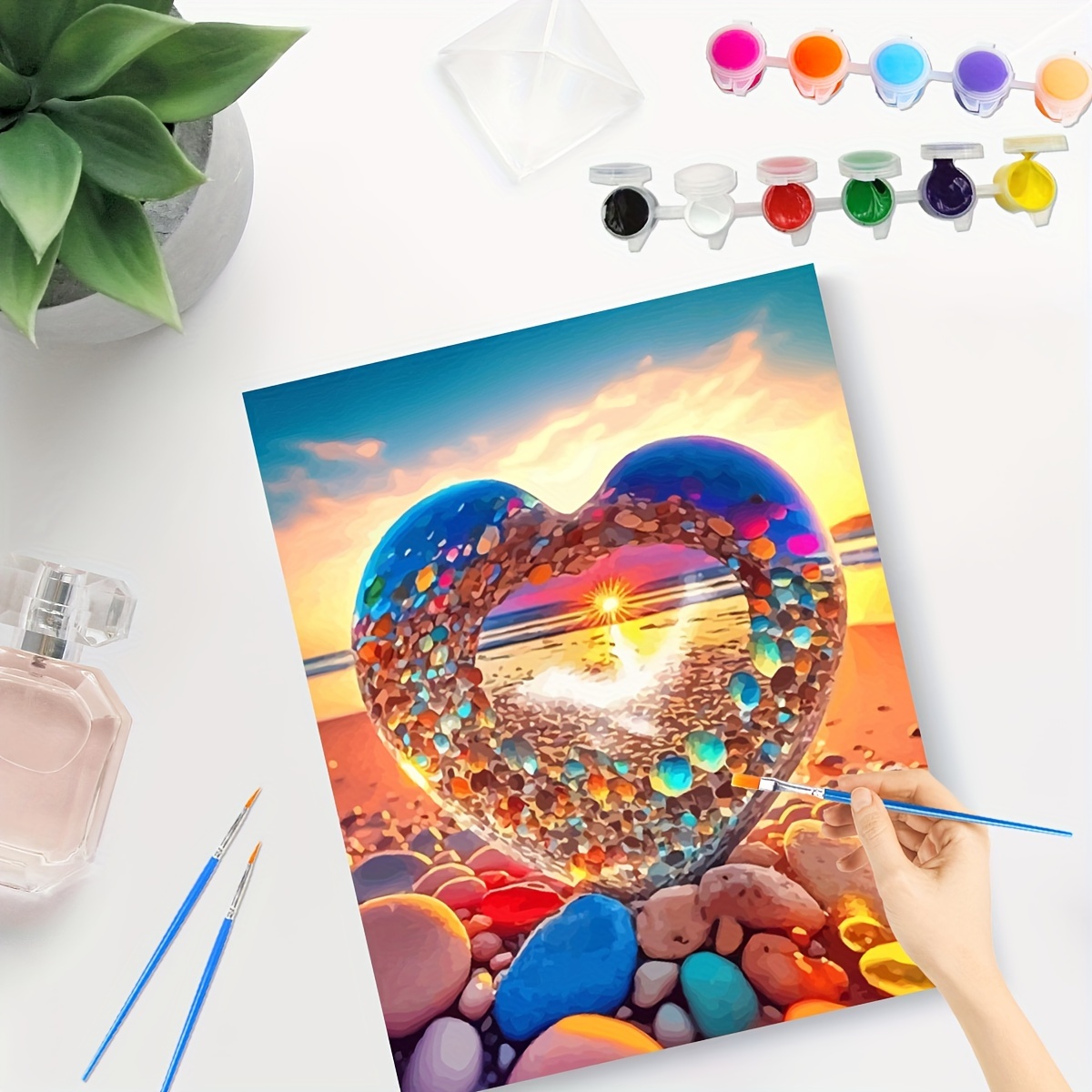 Painting By Numbers Beach Crystal Landscape Wall Art - Temu