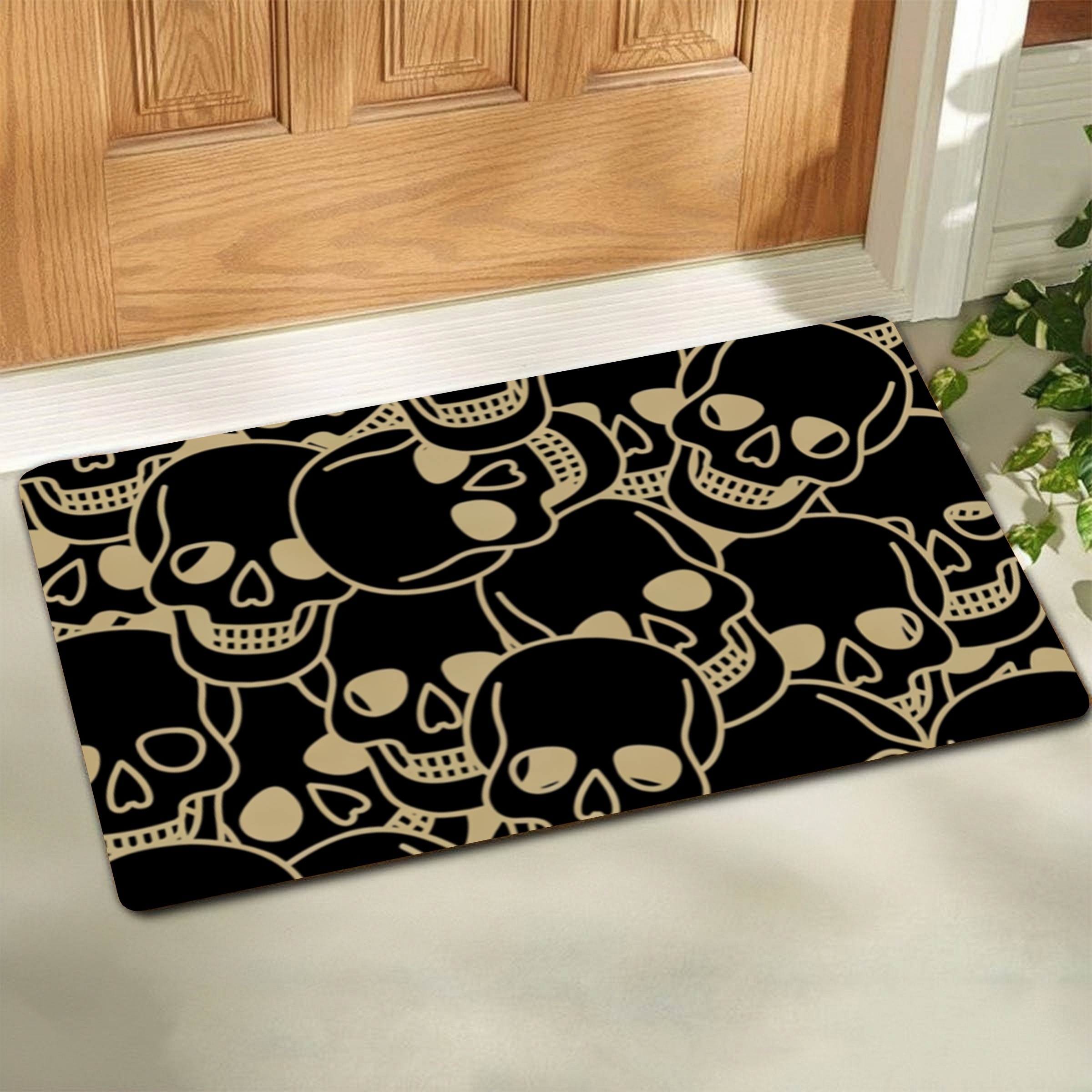 Dirt Resistant Welcome Doormat, Halloween Themed Horror Low Pile