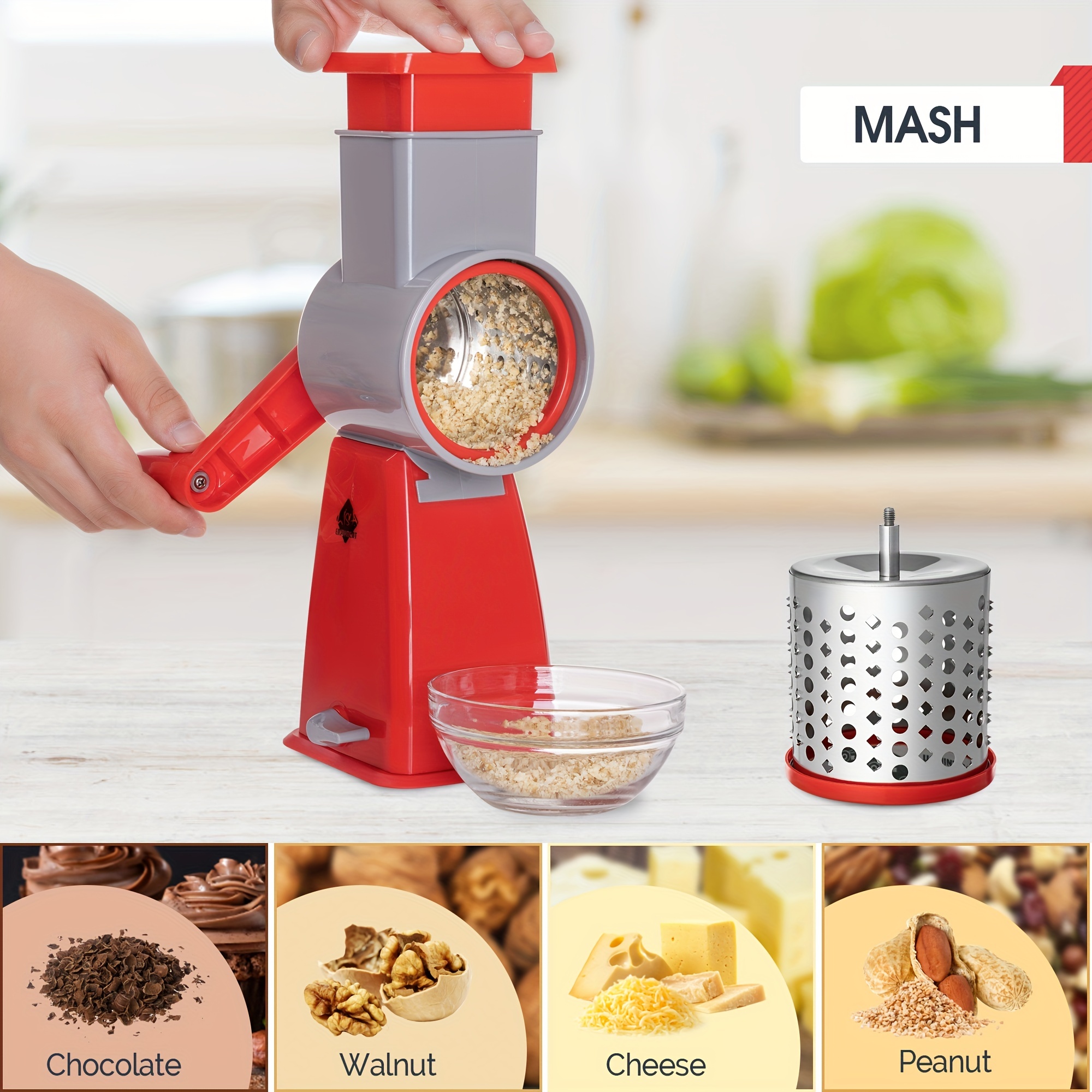 Cheese Grater With Handle Household Cheese Grater Manual - Temu