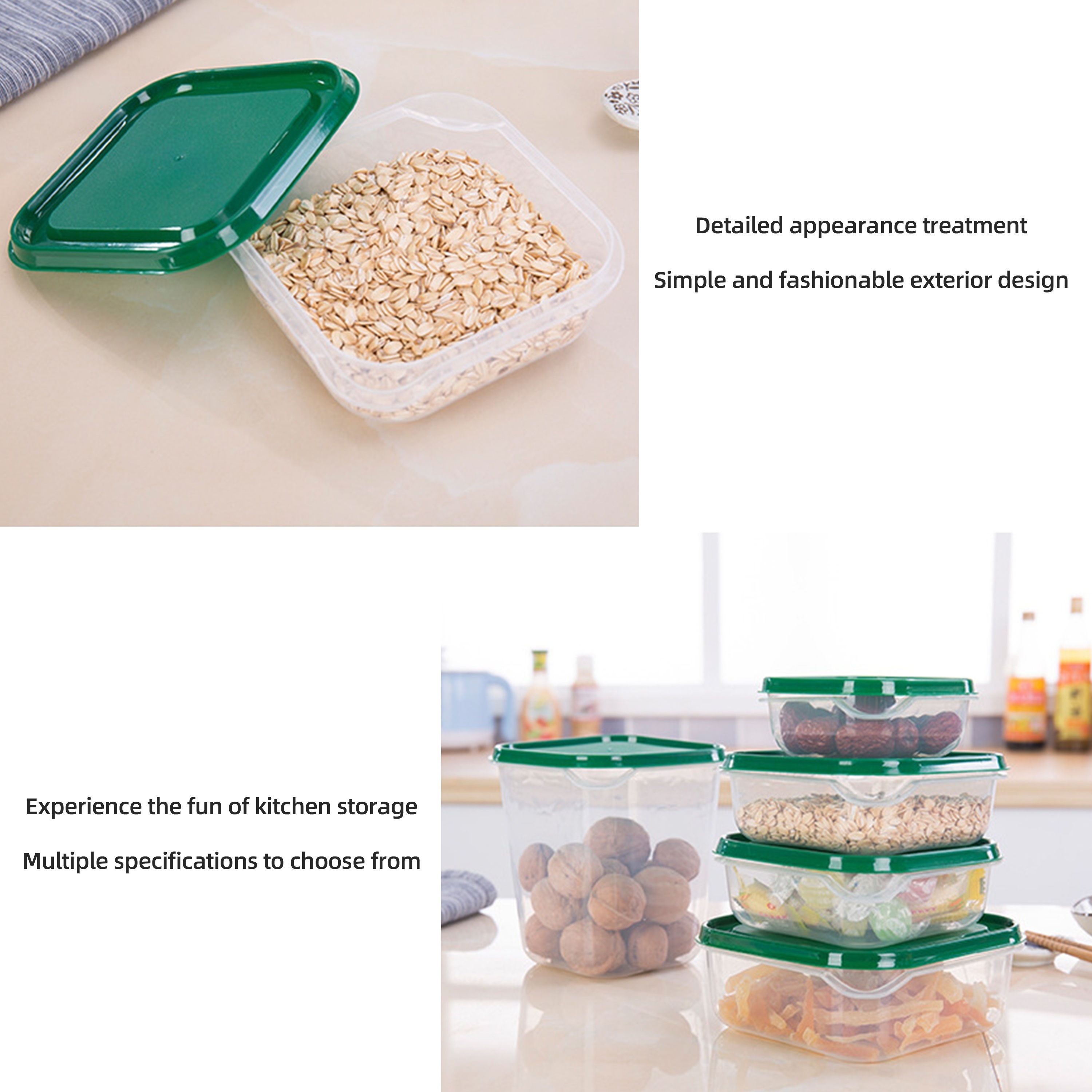 10/17Pcs Food Storage Container With Lid, Food Grade, Non-toxic, Airtight  Crisper, Microwave And Dishwasher Safe For Fruit, Vegetable, Grain Storage