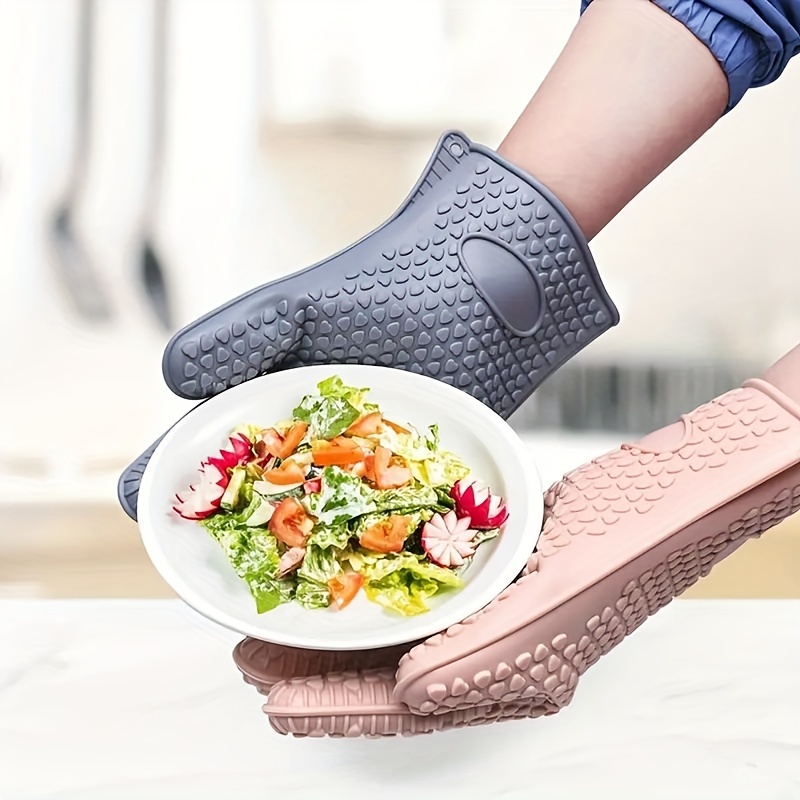 Silicone Oven Mitts Heat Resistant Thickening Silicone - Temu