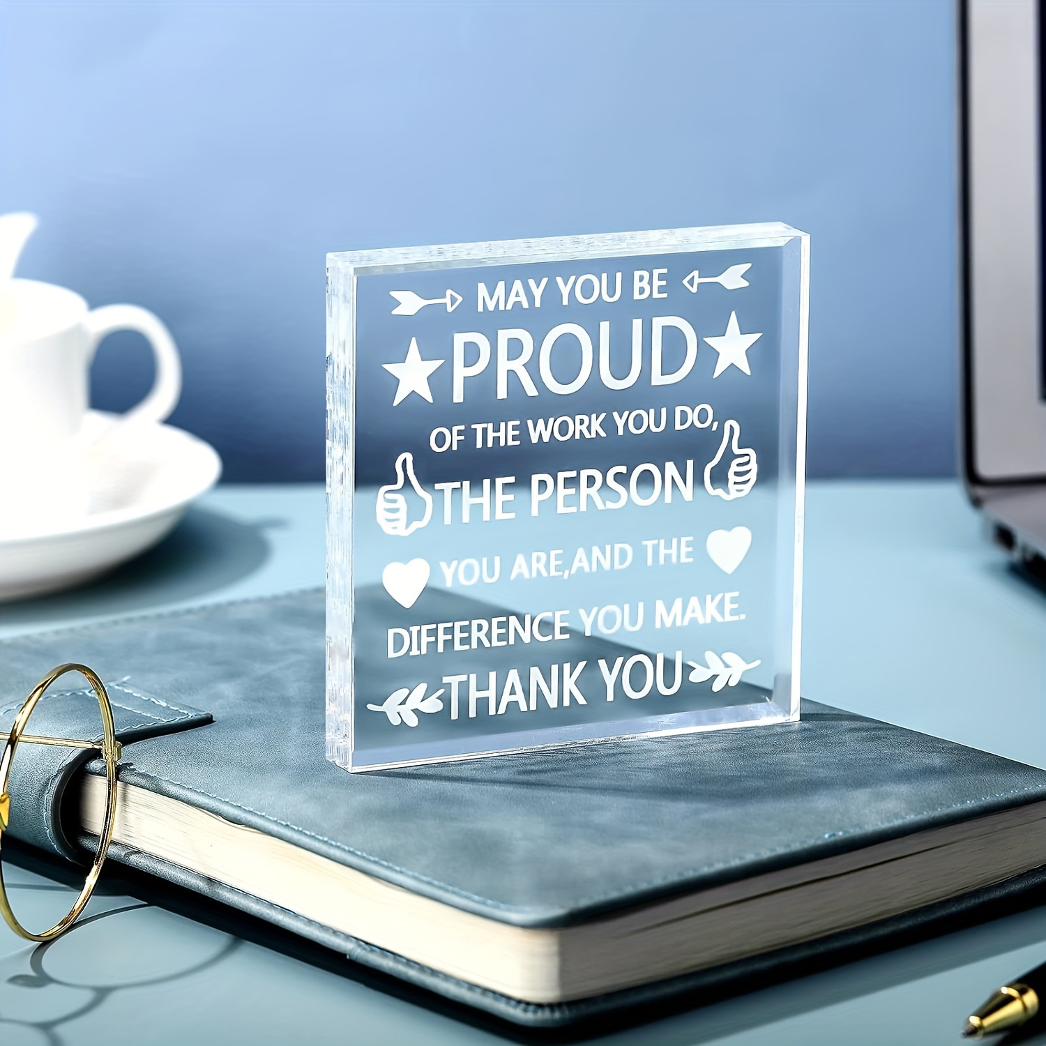 Acrylic Display Stand May Proud Work Sign Employee Gift - Temu