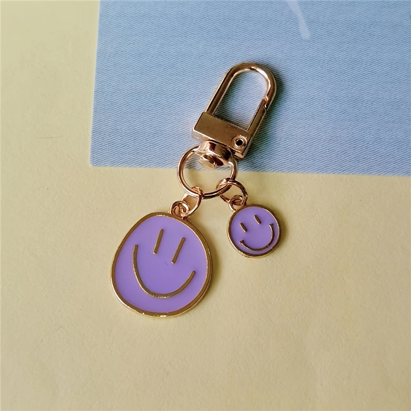 Cartoon Happy Face Colorful Flower Keychain, Holiday Gift, Bag Pendant,  Metal Key Ring Ornament For Men - Temu United Arab Emirates