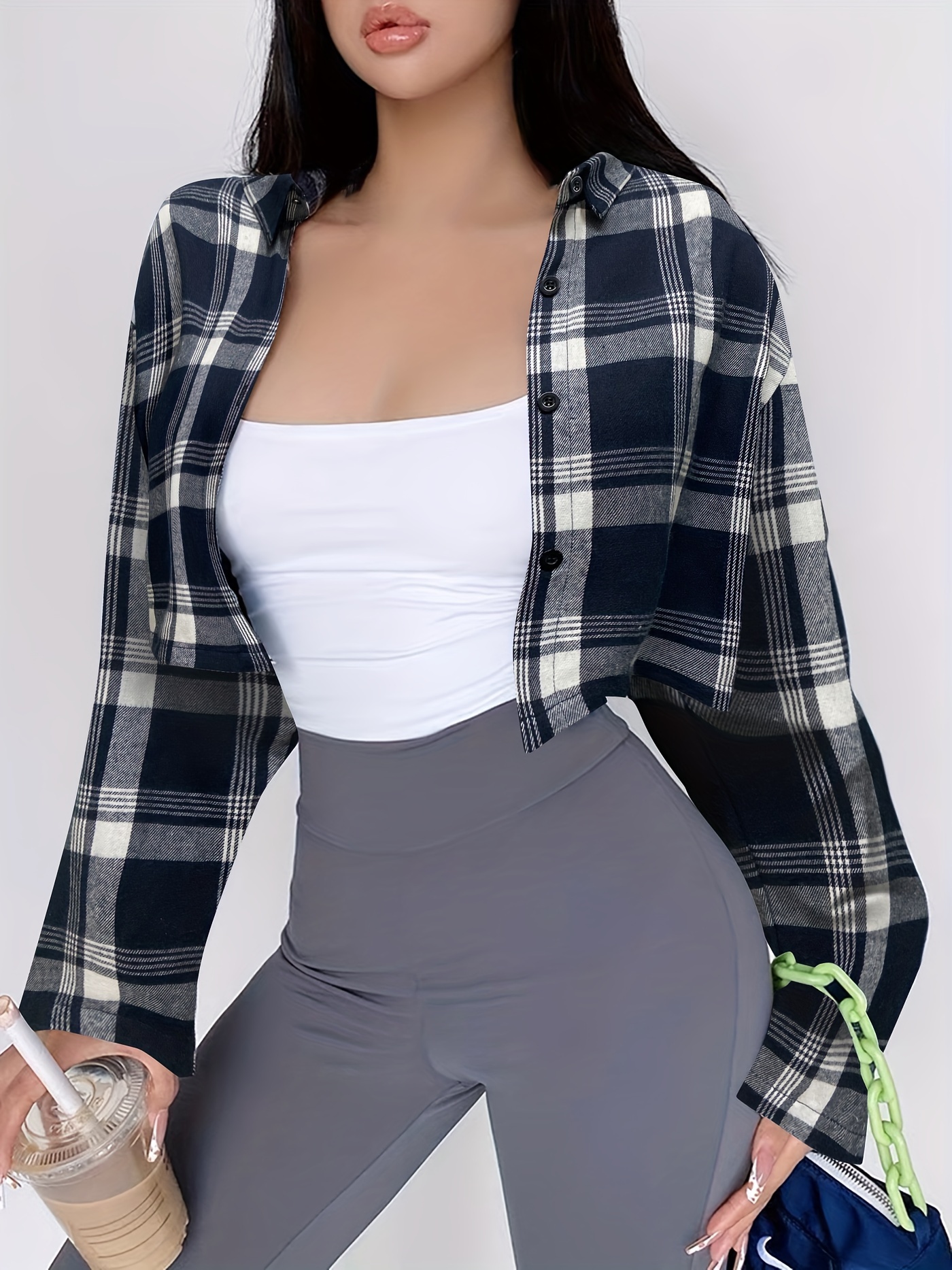 Crop Flannel - Temu