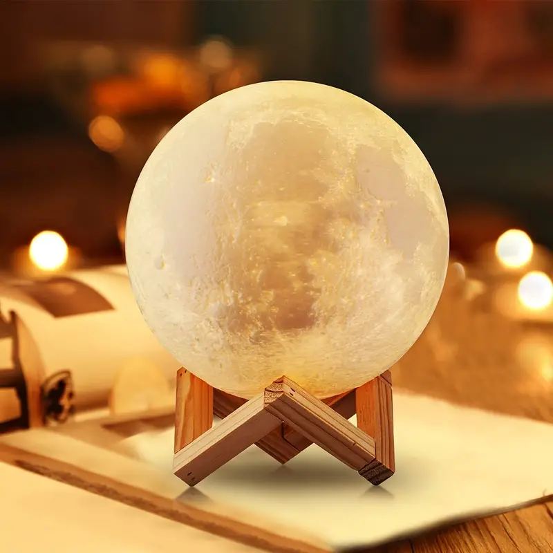 1pc galaxy ball moon lamp moonlight globe luna night light with stand remote touch control night light bedroom decor 8cm 3 14inch details 6