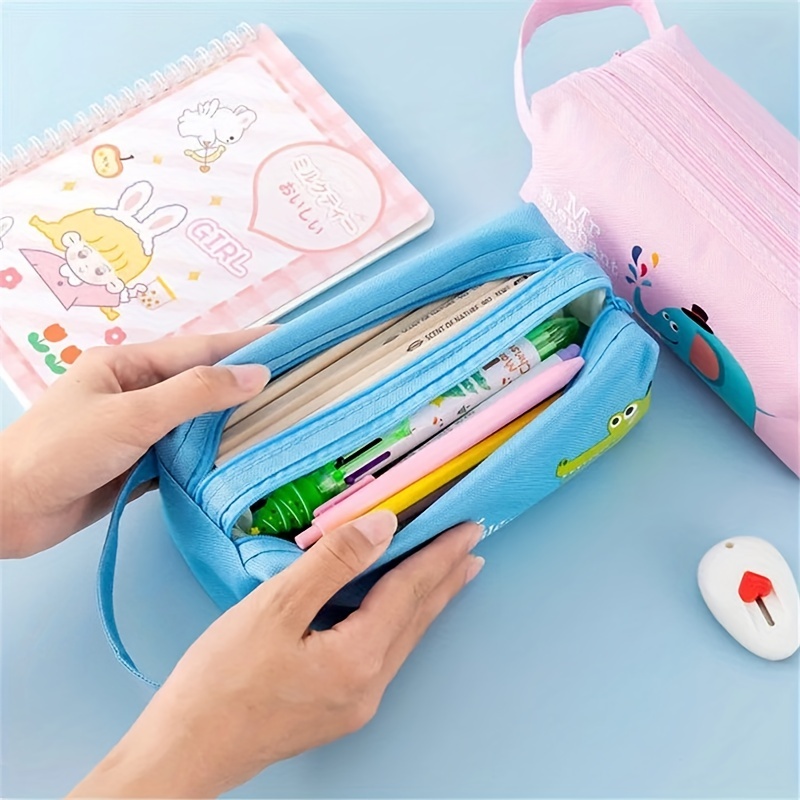 Cute Kawaii Pencil Case For Girls Double Layer Large Pencil Bag