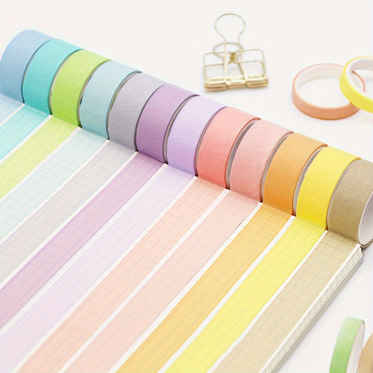 Décoratif Washi Tape Diy Rainbow Sticker Masquage Papier Set 10