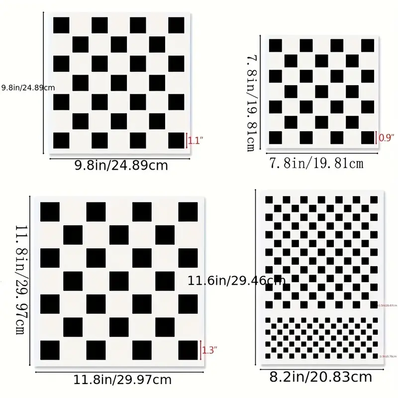 Checks Stencils Checkerboard Stencils Square Shape Stencils - Temu