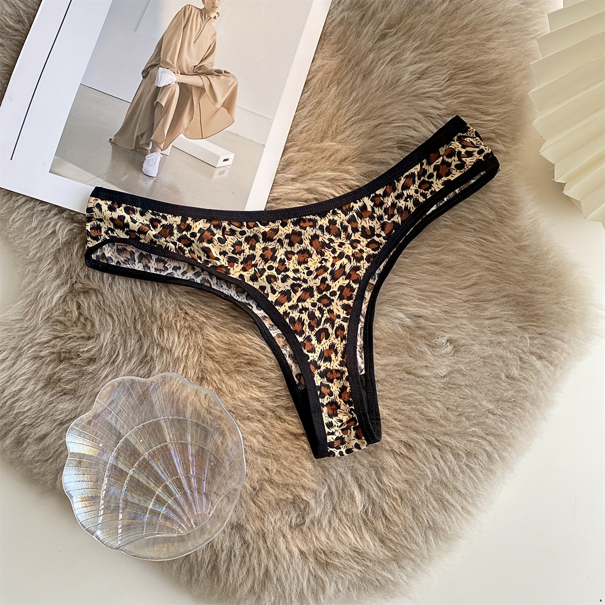 Leopard Zebra Print Thongs Soft Comfy Stretchy Intimates - Temu