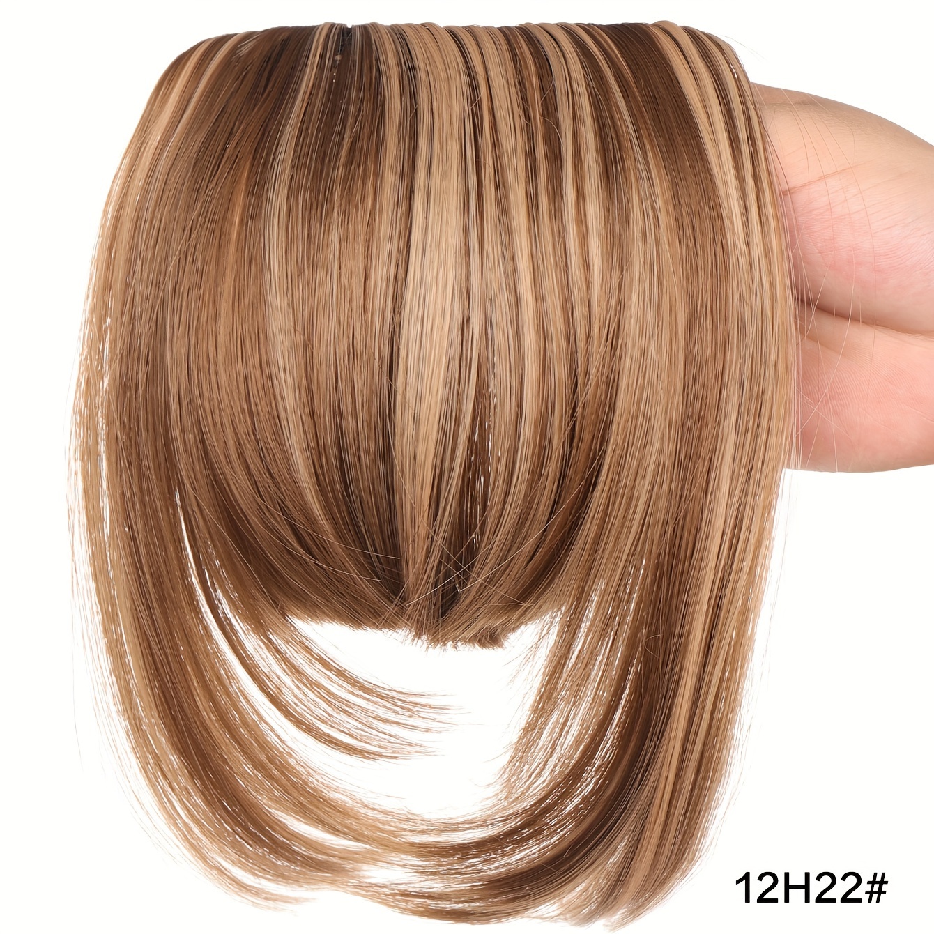 Image of 10-inch Straight Hair Bangs Made From High-temperature Synthetic Fibers, Clip-in Hair Extensions Ideal For Everyday Use