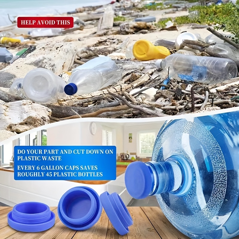 1pc Water Bottle Caps- Reusable Gallon Water Jug Caps - Leak-Proof,  Non-Spill Water Bucket Snap On Lids Seal Cap For 55mm Bottle, Blue
