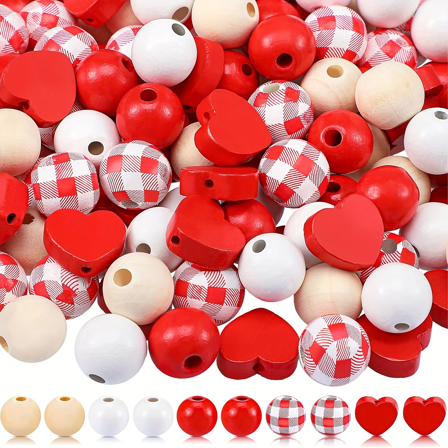 Valentine's Day Craft Beads Round Colorful Beads Farmhouse - Temu