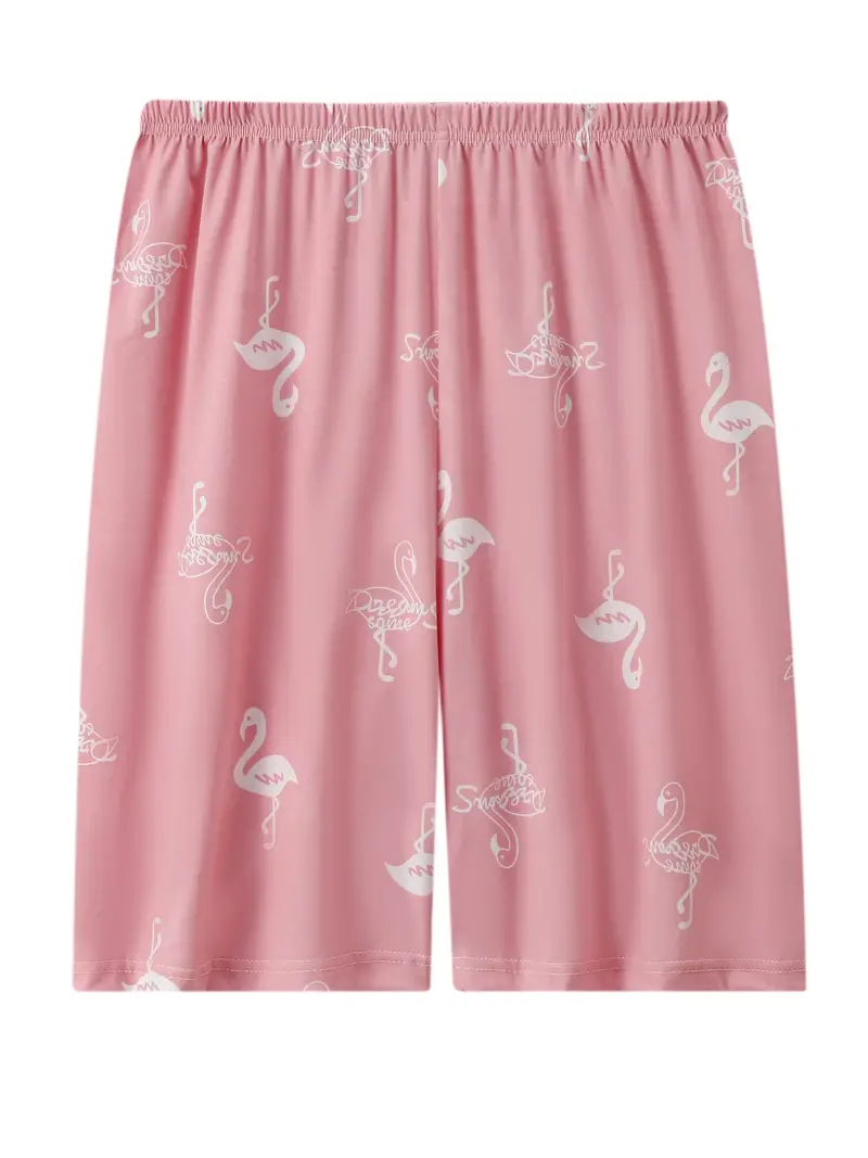 Plus Size Cute Sleep Bottoms Set Women's Plus Flamingo - Temu