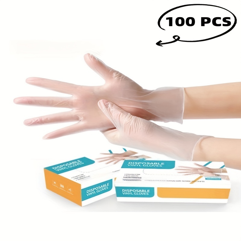 Guantes de vinilo transparente, guantes desechables sin polvo y látex,  antialérgicos para industrial, servicio de alimentos, limpieza