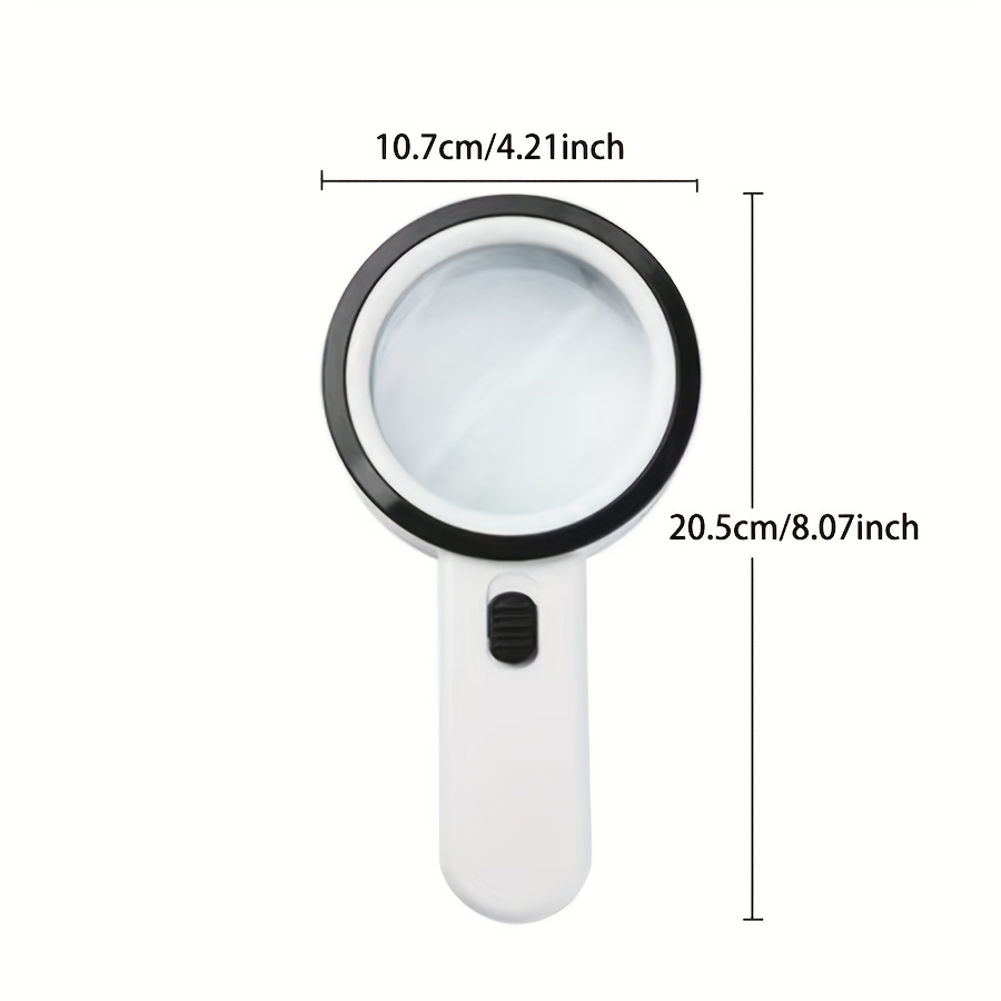 Magnifying Glass with Light, 30X Handheld Large Illuminated Magnifiers, Reading Magnifying Glass with for Seniors Read, Coins, Stamps, Map, Inspection