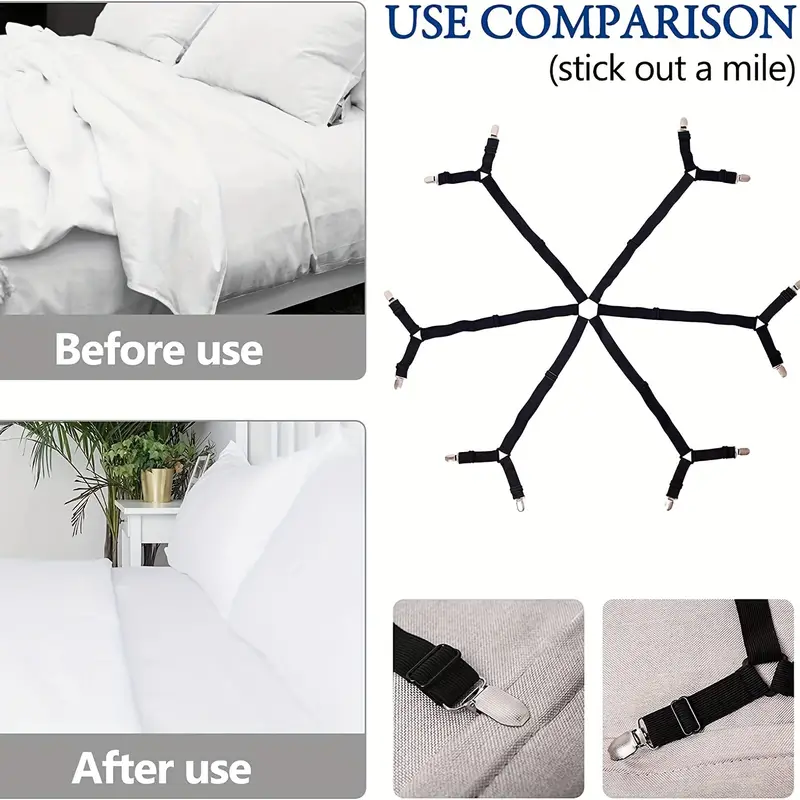 Bed Sheet Fixers Metal Clip Adjustable Elastic Bedding - Temu