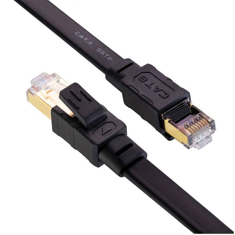 Cat Flat Ethernet Cable Black Temu