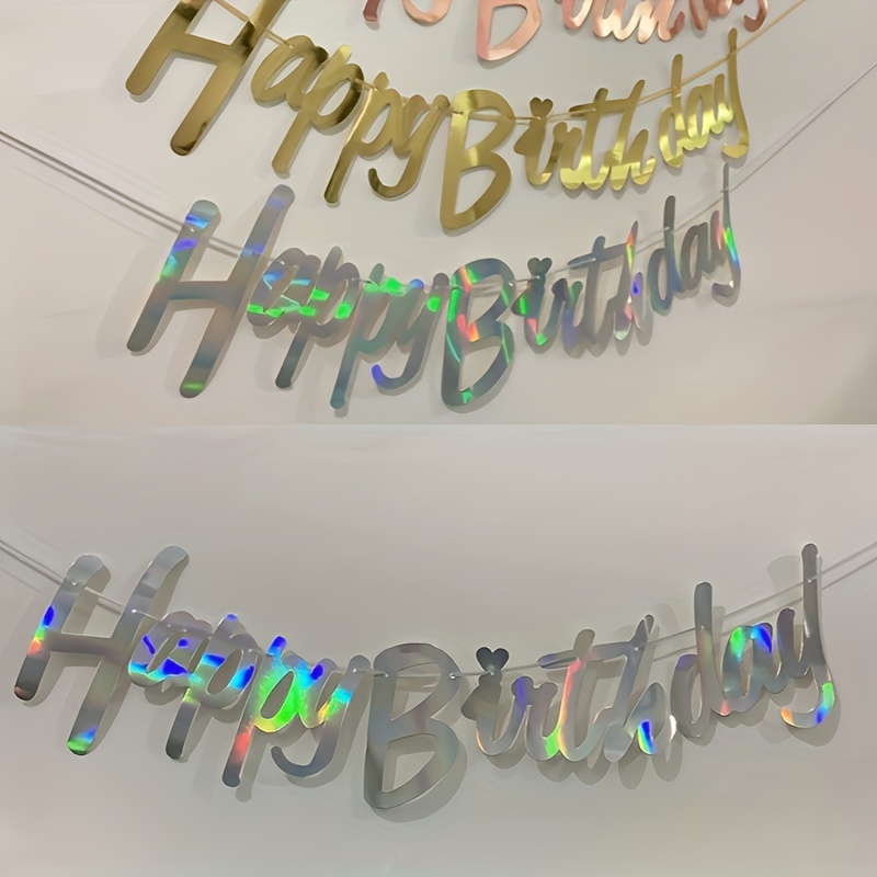 23pcs Silvery Happy Birthday Balloon Banner Decoraciones - Temu