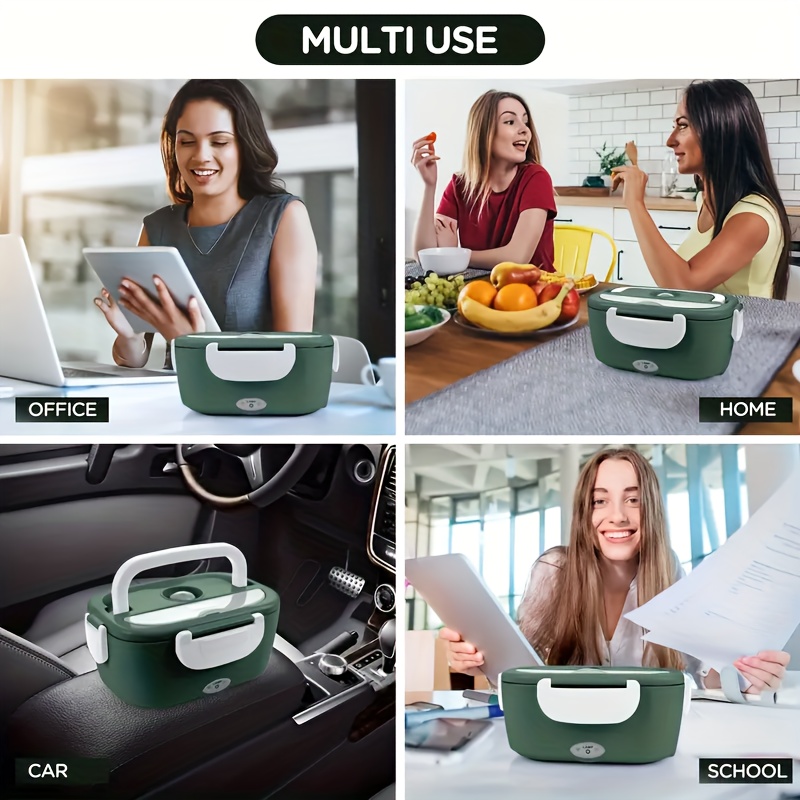 Us Plug Electric Lunch Box, Food Heater With 2 Compartments, Leak Proof  Portable Food Warmer Lunch Box For Adults Car Truck Work, 12v&110v Self Heating  Lunch Box With Removable Container With Insulation