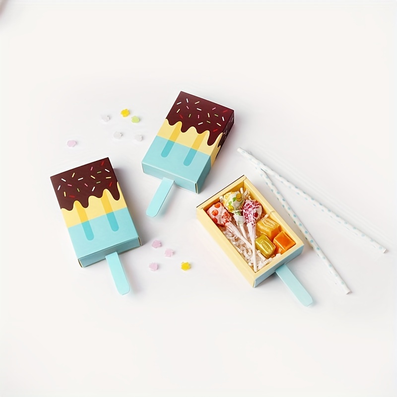 10pcs Colorful Ice Cream Candy Boxes For Party