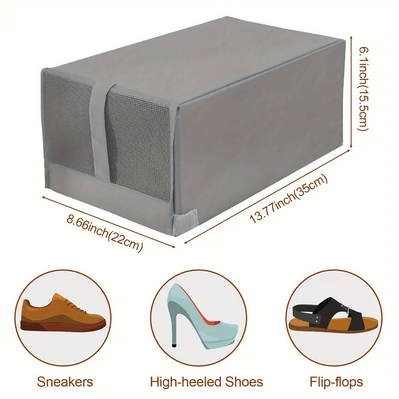 Boîte à chaussures en tissu avec fenêtre - Rangement chaussures