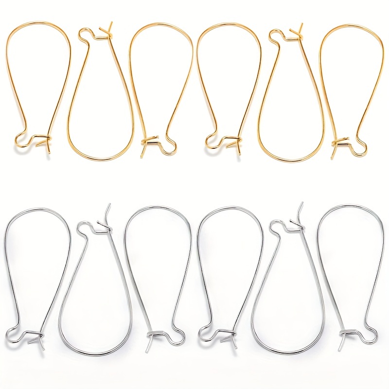 Cheap silver, gold, rose gold Stainless Steel Earring Hooks Kidney Earring  Hooks Handmade Crafts Lovers
