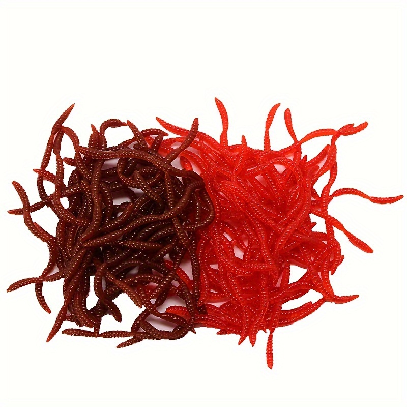 30pcs Soft Lure Silicone Simulation Earthworms Red Worms