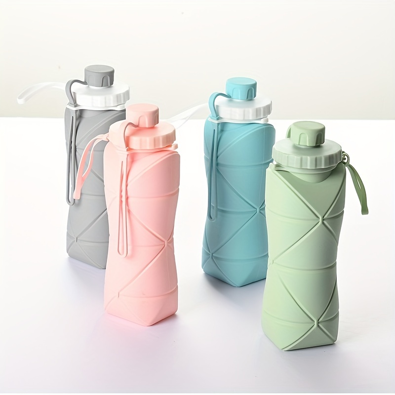 600ML foldable silicone water bottle, free of bisphenol A, triple