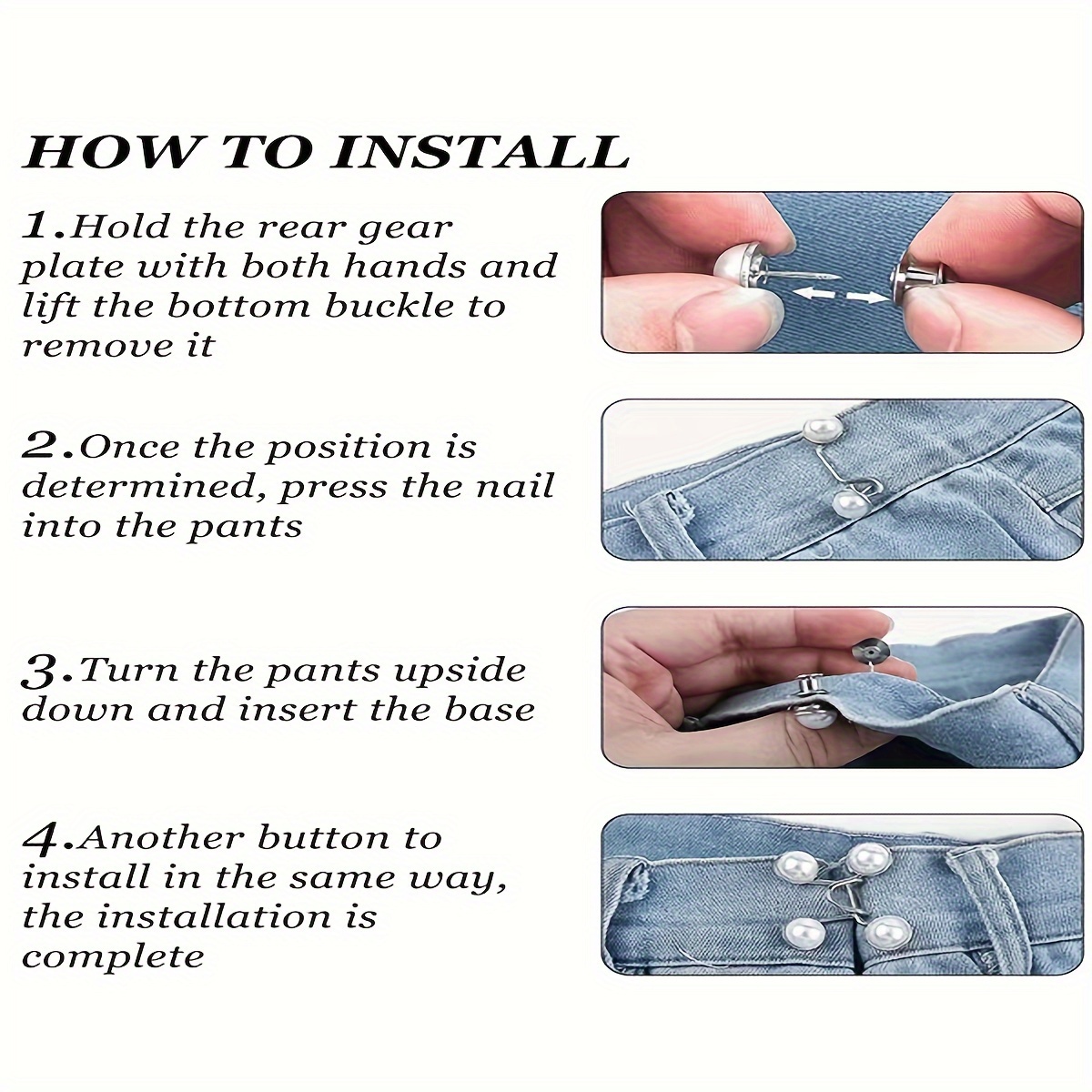 Jeans Button Accessories, Adjustable Jean Button Pins