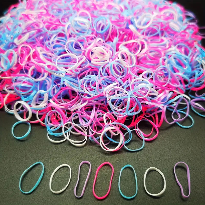1000 Mini Rubber Bands Soft Elastic Bands for Kid Hair Braids Hair,3 Colors, Free Returns & Free Ship, 0.99, Christmas Gifts,Temu