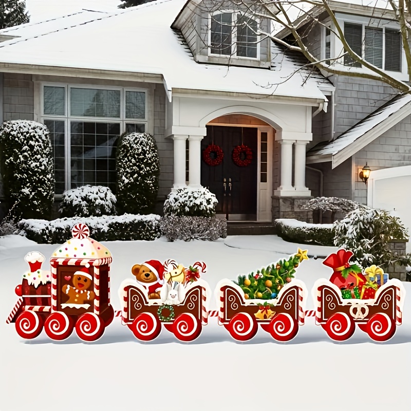 

Christmas Train Plastic Garden Stakes For Outdoor, Garden Decoration, Christmas Decoration, Fall Decoration