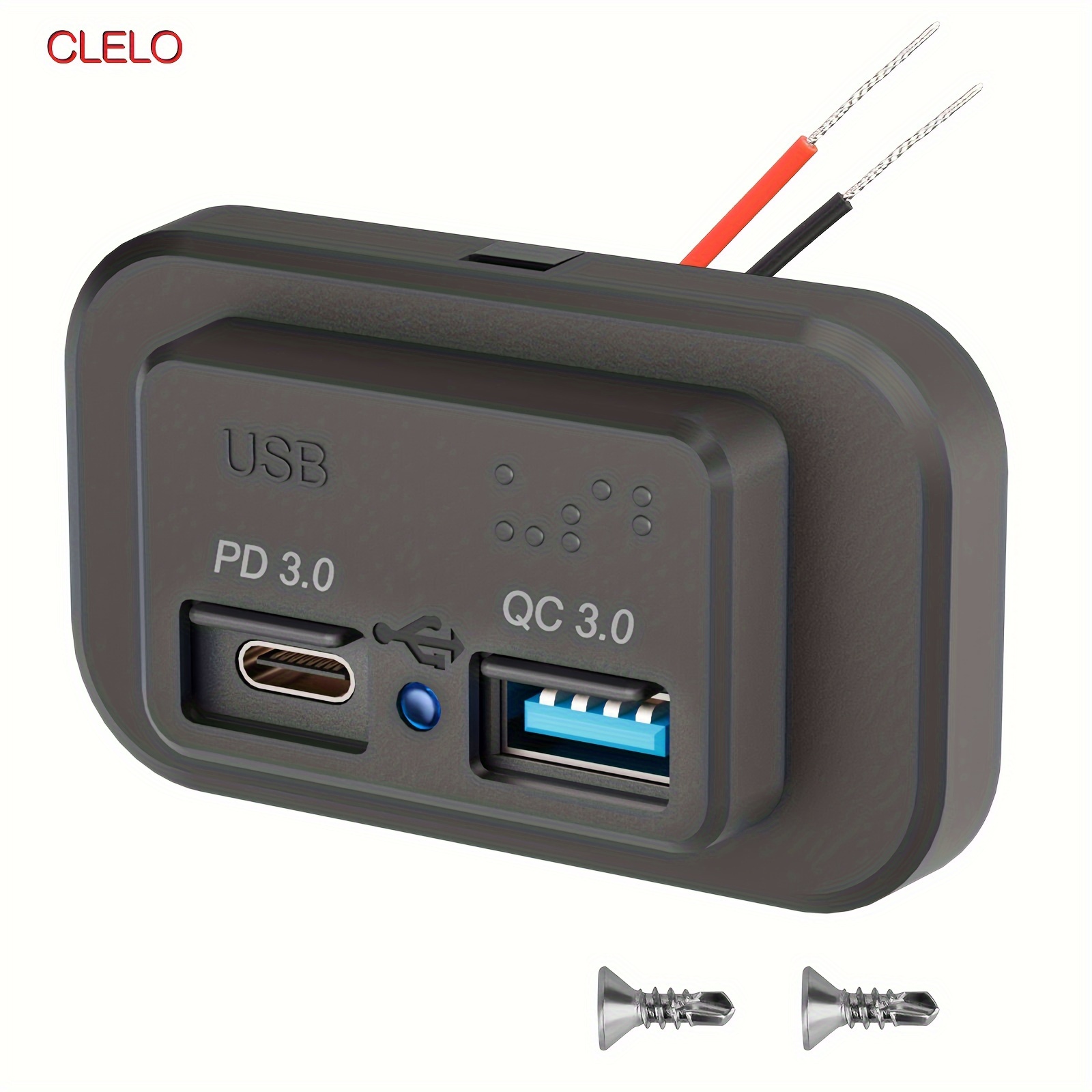 Charge rapide 3.0 double prise de chargeur USB, imperméable à l