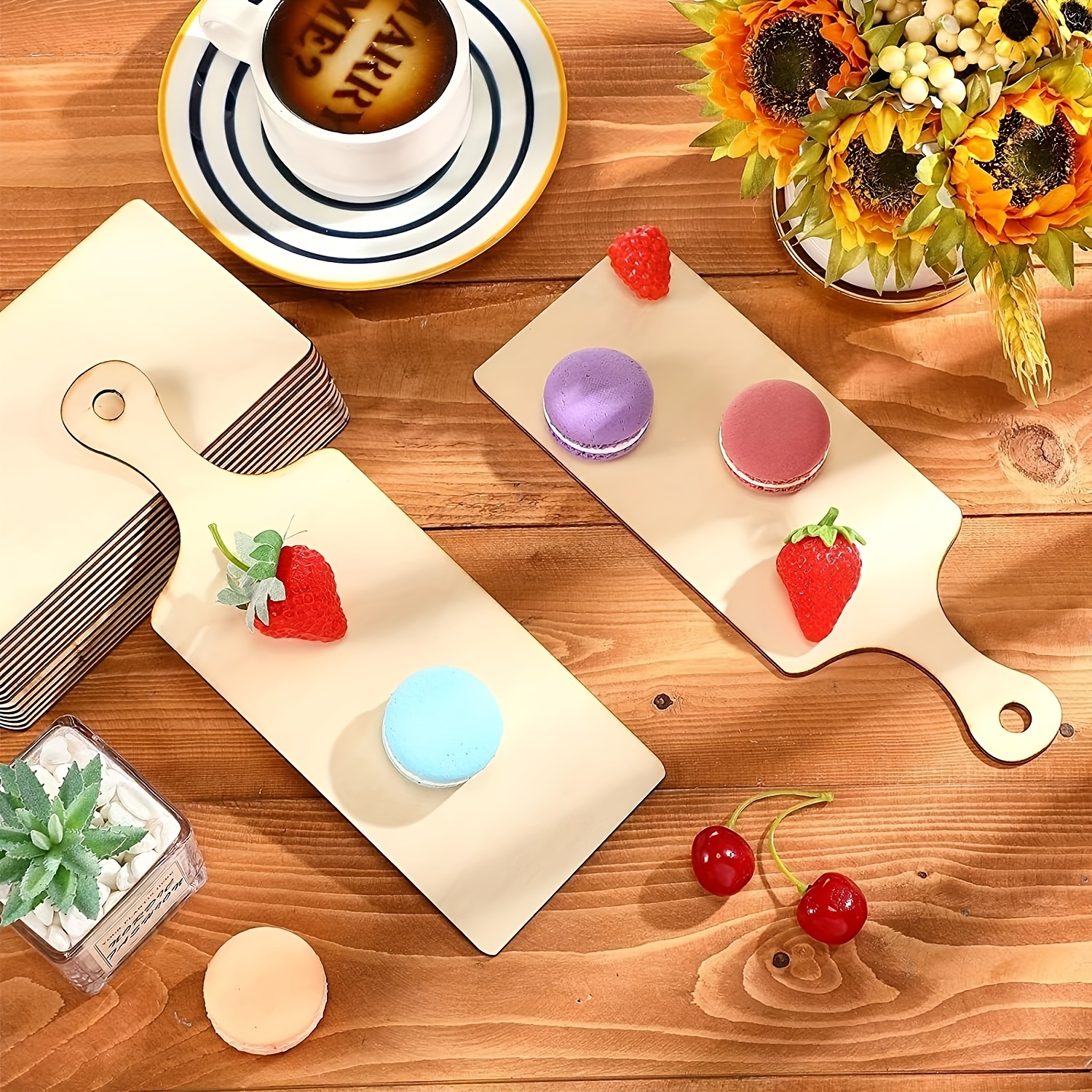 Marsui 12 Pieces Mini Wooden Cutting Board with Handle Valentine's Day  Small Chopping Board Craft Wooden Paddle Board for DIY Kitchen Home  Decor(9.4 x
